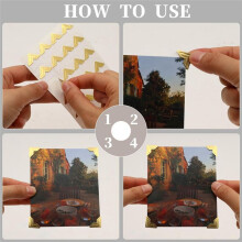 240 Stück Fotoecken für Scrapbooking, Goldene Fotoeckenaufkleber, Selbstklebende Fotoecken, Silber