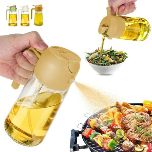 Oliedispenser voor Keukenspray, Oliedispenserfles Spray en Giet, 2 in 1 Olijfoliedispenser, Groen 4 Stuks 2