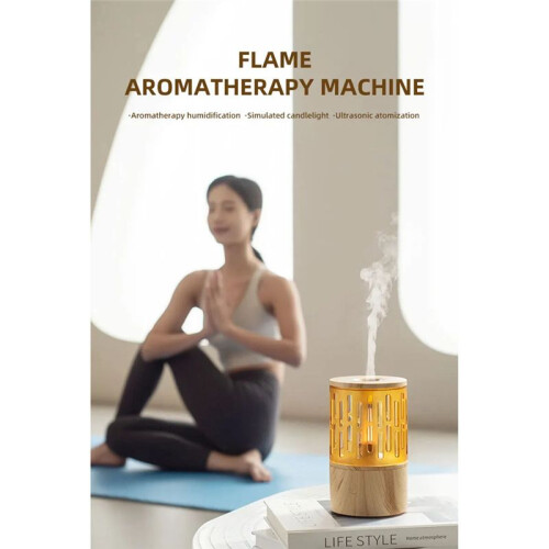 Flame Aromatherapy Machine Small Home Bedroom Silent Candlelight Atmosphere Light Aromatherapy Humidifier Diffuser A