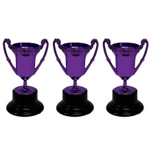 Plast Troféleksaker Lila Guldpläterad Dekoration Trofé Sportmöte Belöning Rekvisita Festpresenter Leksaksprydnader