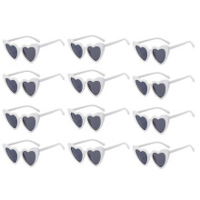 Wedding Heart Shaped Sunglasses Bachelorette Party Glasses Bridesmaid Groomsmen Gifts White