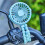 Black Portable USB Rechargeable Silent  Fan 3 Speed Adjustable with Lighting Function for Car  Stroller 10