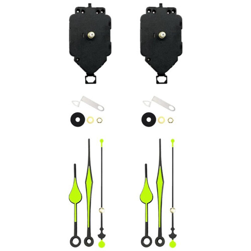 2 Set Quartz Clock Movement Kit Oscillating Movement + Luminous Pointer Clock Repair Parts Replacement Parts A