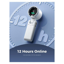 Portable Handheld Turbo Fan, 5 Gear Wind, Battery Operated, to 12 Working Hours, Hand Fan with Air Turbo Tech White