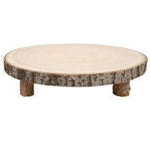 11-Zoll-KuchenstäNder Aus Holz, Runder Cupcake-Sockel Aus Holz, Scheibe Aus Paulownia-Holz mit Beinen, Rustikaler Kuchenhalter Aus Holz