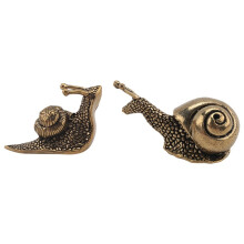 2Pcs Snail Decor Outdoor Pond Garden Snail Figurine Brass Snail with Decor Effect the Meaning of the Snail Walk Slowly