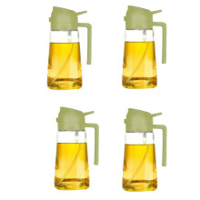 Dispenser di Olio per Spray da Cucina, Flacone Dispenser di Olio Spruzza e Versa, Dispenser di Olio D'Oliva 2 In 1, Verde 4 Pezzi