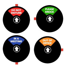 4PCS Acrylic Privacy Sign,Do Not Disturb/Please Knock/Out of Office/in A Meeting Sign,Office Door Sign (5inch,Black)