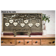 Wooden Family Tree Plaque Decoration Carved Family Name Ornaments 'S Day Gift 5 Name