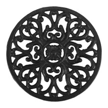 Round Cast Iron Trivet 6.7Inch Iron Heat-Insulation Trivet Non-Slip Potholders for Kitchen Dining Table Decor
