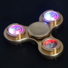 (LED Flash Gold)Led Lightup Flashing Assorted Fidget Trispinner Anxiety Stress Relief Us Toy