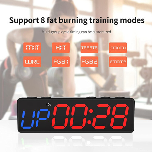 Workout Clock with Battery, Portable  Gym Timer with Built-in Magnet for Home Gym, Programmable Countdown/ Timer 1