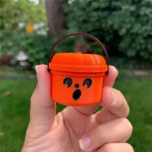 Pumpkin Bucket, Cute Pumpkin Magic Bucket, Pumpkin Plastic Bucket Holiday Gift Ornaments