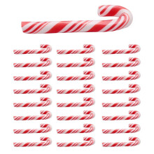 100 StüCk Rot und Weiß Handgemachte Weihnachten Zucker Stange Miniatur Essen Puppenhaus Hause Dekor Ton Zucker Stange Etwa 3,2 x 1 cm