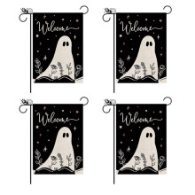 Halloween Themed Linen Double-Sided Printed Garden Flag Holiday Decor Garden Flag Welcome Flag At the Entrance No.52