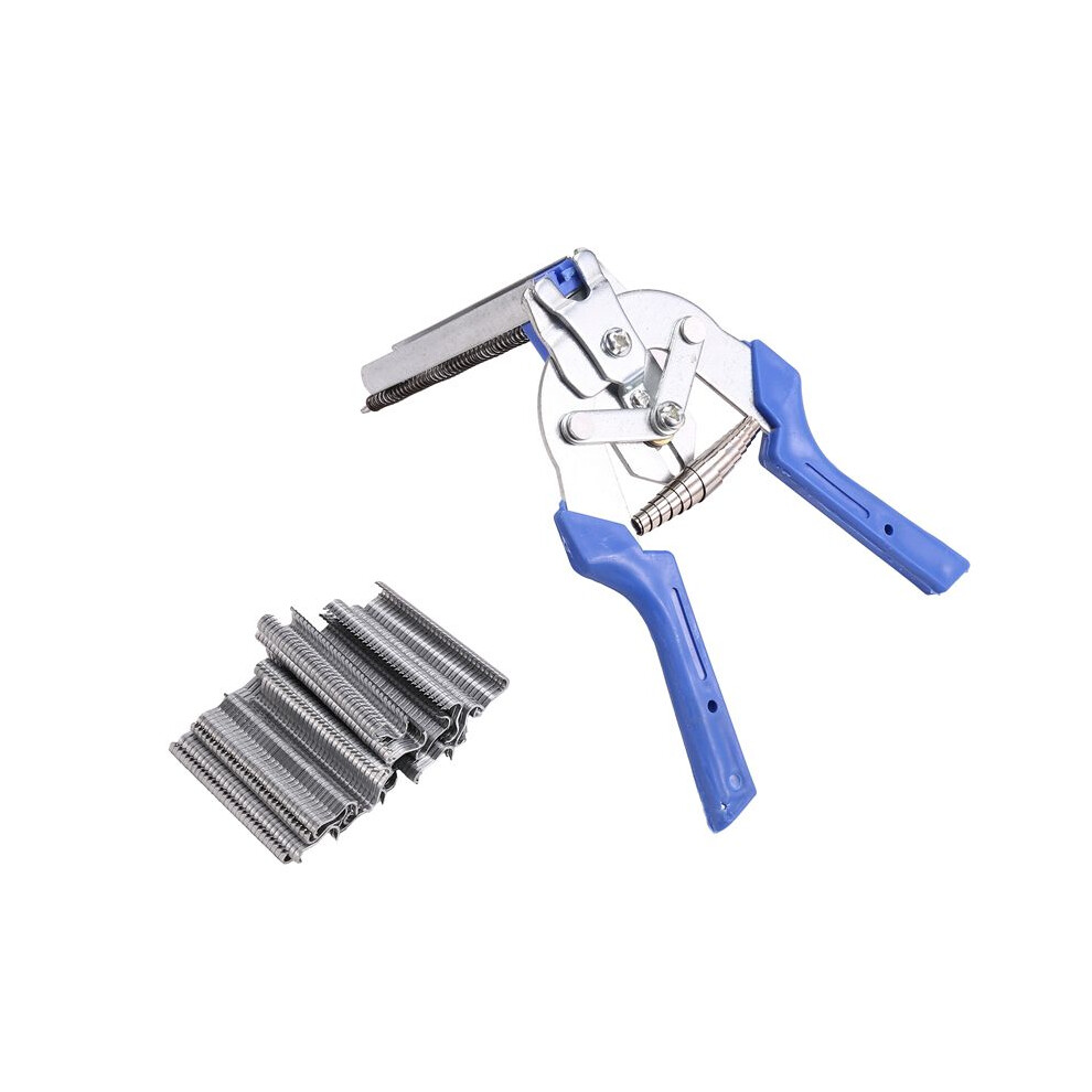 Hog Ring Plier Tool With 600Pcs M Clips Staples Chicken Mesh Cage Wire Fencing Anti-Slip Handle Hand Tools 4713606319129