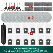 Per Mova P50 Pro Ultra, Mova P10 Pro Ultra, MOVA P10 Ultra Accessori Spazzola Tricut Filtro Hepa Panno per Mocio Sacchetti per La Polvere