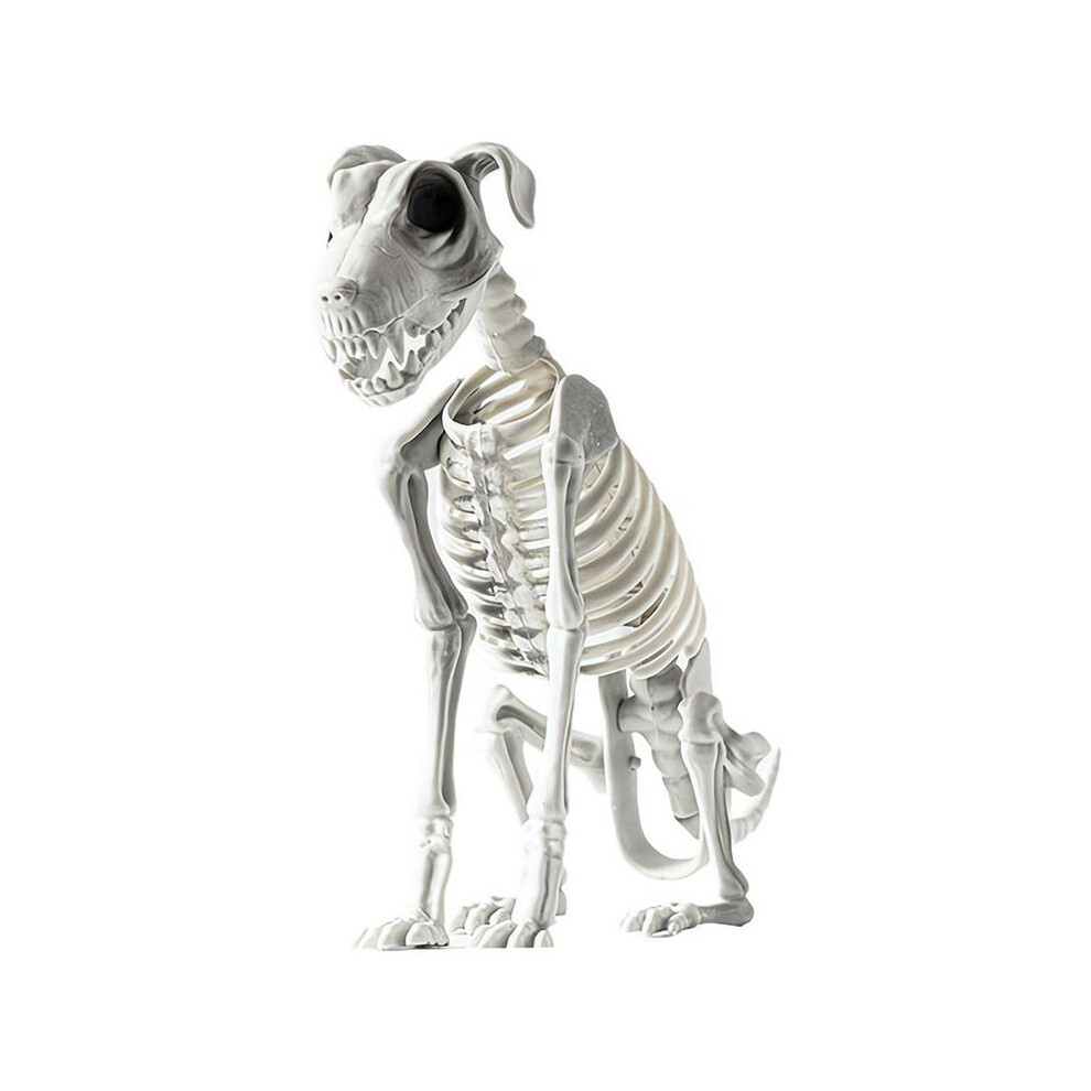Halloween Sitting Dog Skeleton Scary Spooky Sitting Dog Skeleton With Teeth Halloween Herror Decoration 4712031536378