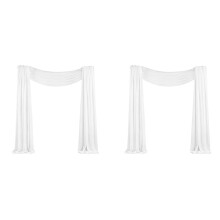 2PCS Wedding Arch Draping Fabric 29.5Inch X 19.6Ft White Sheer Chiffon Curtain Drapes for Wedding Ceremony