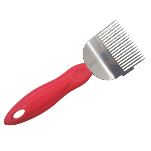Uncapping Forks Honey Fork Needle Cutter Scraper Beekeeping Tools Stainless Steel Honey Fork with Plastic Handle Red