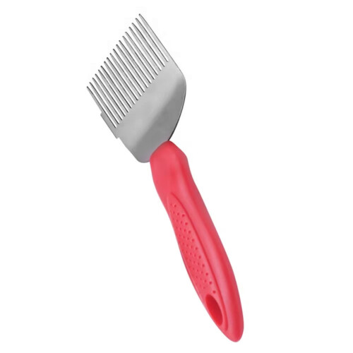 Uncapping Forks Honey Fork Needle Cutter Scraper Beekeeping Tools Stainless Steel Honey Fork with Plastic Handle Red 1