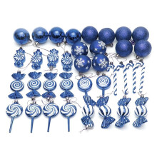36Pcs Christmas  Christmas Tree Hanging Pendants Printed Shaped Pendant Christmas Spheres Dark