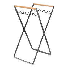 Outdoor Household Waste Rack Foldable Kitchen Scraps Storage Rack Plastic Bag Holder Black