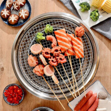 13 Inch Korean BBQ Grill Multifunctional Charcoal Barbecue Grill Portable Charcoal Stove for Camping Picnic Indoor