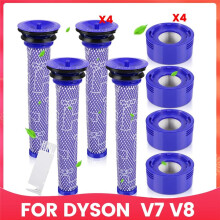 Filter Set Compatible with V7 V8 Cordless Vacuum Cleaners Replacement Pre-Filter and Post-Filter Accessories Spare Parts