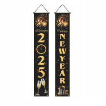 Banners Colgantes para Año Nuevo 2025 Decoraciones para Año Nuevo Coplas de Año Nuevo A