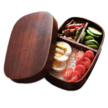 Japansk Träbentolåda i Enkel Lager, Bento- och Sushilåda i Trä, Matlåda i Trä, Porslin
