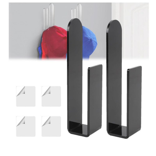 2PCS Acrylic Wall Mounted Hat Hook, Baseball Hat Organizer, Multi-Purpose Hat Holder, for Baseball Cap, Hat Hangers A 1