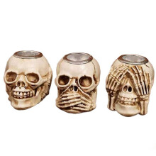 Halloween-Totenkopf-Kerzenhalter, Tischdekoration, Tafelaufsatz, Schreckliches, Gruseliges Kunsthandwerk Aus Harz