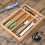 Bamboo and Fork Box, Partition Board Box, Silverware Tray Organizer, Kitchen Organizer for Flatware Cutlery and Silver 2