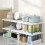 Stackable Storage Rack Layered Partition Rack Closet Sorting Shelves Telescopic Sink Holder Clothing Organizer 6