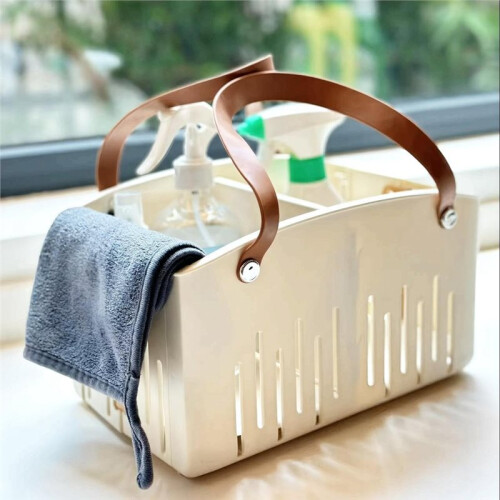 Portable Shower Caddys,Foldable Shower Caddys with Handle and Adjustable Divider,Plastic Shower Storage Basket 1