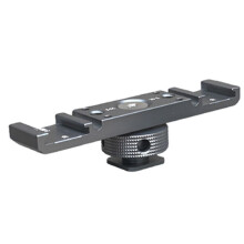 Cold Shoe Mount Adapter ExtensionBar Bracket Stand for Camera MobilePhone Vlog Video Light Triple Hot Shoe Plate Mount,A