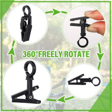 50Pcs RV Awning Lights Clips Curtain Hooks with Clips 360 Trailer Christmas Party String Light Holder Hanger Hook