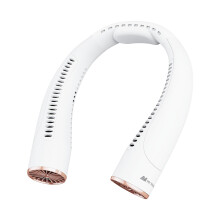 Portable Neck Fan USBC Rechargeable, Turbo Dual Airflow, 10+ Hours Battery, UltraQuiet, White