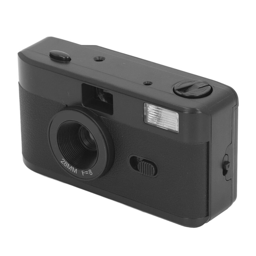 35Mm Vintage Film Camera With Builtin Flash, 28Mm F/8 Lens, Manual Focus, Black 9169991224022