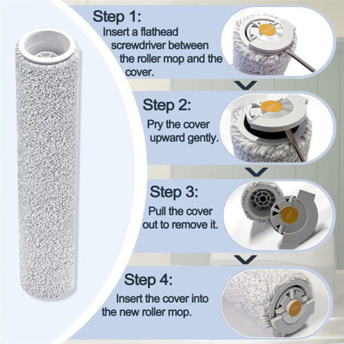 Replacement Roller Mops for  Qrevo Curv 2 Flow, Robot Vacuum Cleaner Accessory Kit -Mopping Roller Replacement 2
