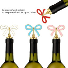 4 Pcs Wine Stopper Set,Reusable Vacuum Bottle Corks with Silicone Seal for Holiday Party, Women, Gift, Christmas Gold