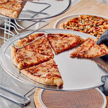 7-Inch Wide Rim Aluminum Pizza Pan Baking Tray - Durable, , Perfect Bake