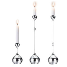 Silver Candle Holder, Metal Candlestick Romantic Art Table Decoration for Home Dining , Wedding Photography Props