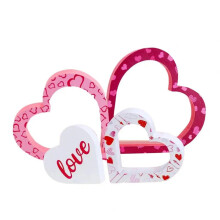 Heart Decoration for Coffee Table Valentine'S Day Wooden Heart Decorations for Home Table Tiered Tray Mantel Set of 4