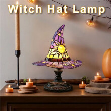 Resin Witch Hat Lamp Gothic Wizard Shape Lamp USB Powered Resin Witch Hat Light Ornament for Living Room Bedroom Decor B