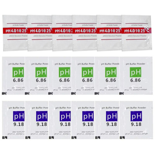 18 Pack PH Meter Buffer Solution Powder 6.86/4.00/9.18, PH Calibration Solution Packets for Precise PH Meter 1