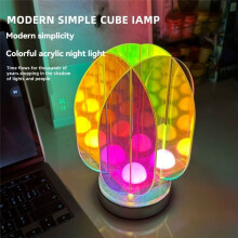 LED Color Acrylic USB Table Lamp Bedroom Room Game Room Decor Night Lamp Desk Geometric Decorative Indoor Table Lamp