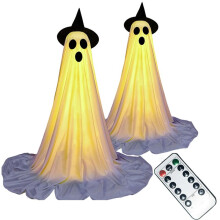 Halloween Decorations Outdoor,2 Packs Light Outdoor Decorations Indoor with Remote Control LED String Lights