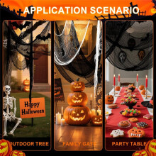 6Pcs Halloween Gauze Cloth,30x72 Inch Creepy Fabric Halloween for Haunted House Supplies, Party Outdoor, Indoor